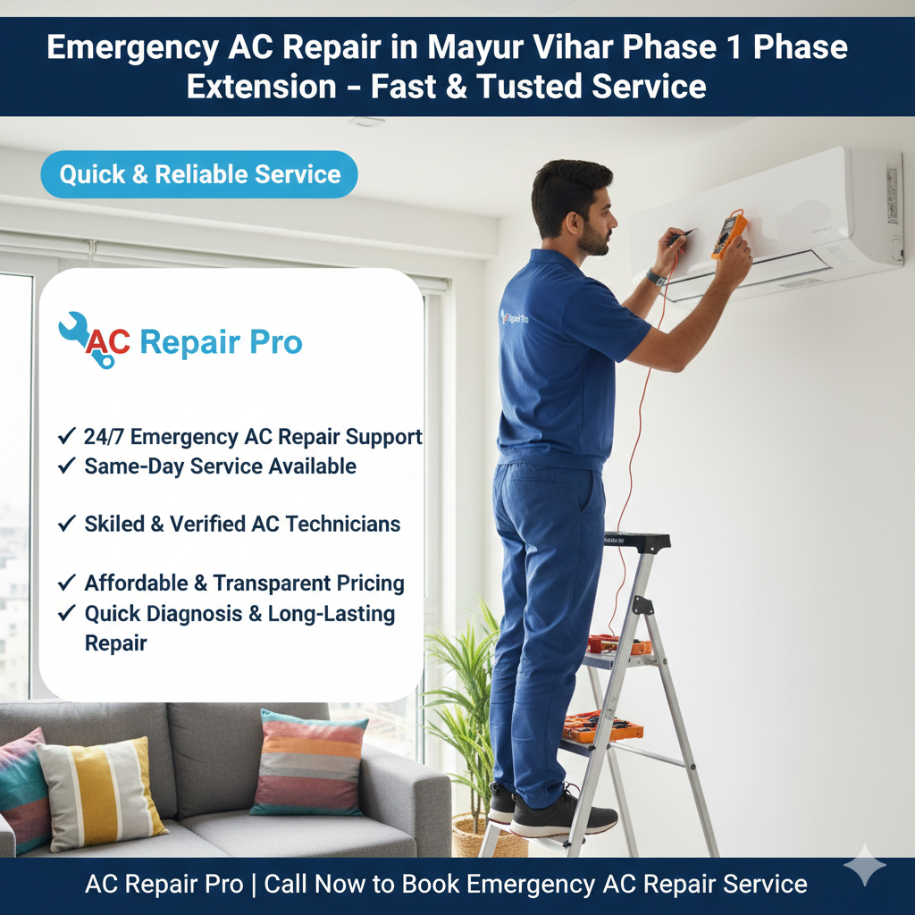 emergency ac repair in mayur vihar phase 1 extension
